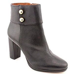 Kate Spade Bridgette Women’s Black Leather Platform  Heeled Ankle Booties Boots